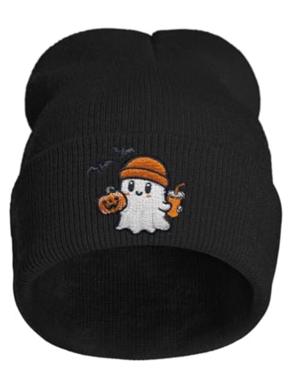 Embroidered Beanie Halloween Goth Knit Hat Unisex Winter Skull Cap
